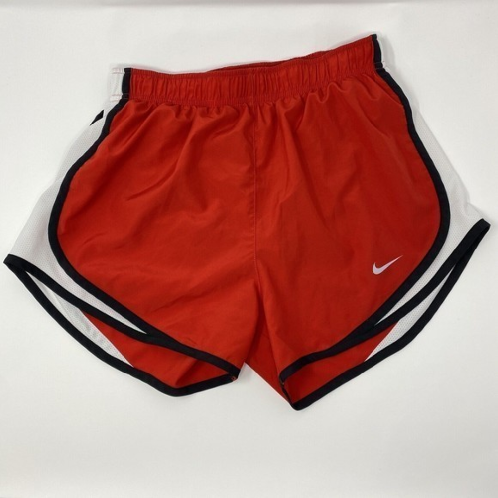 NIKE Women's Red And White Dri-Fit Lined Running Shorts Size Small‎